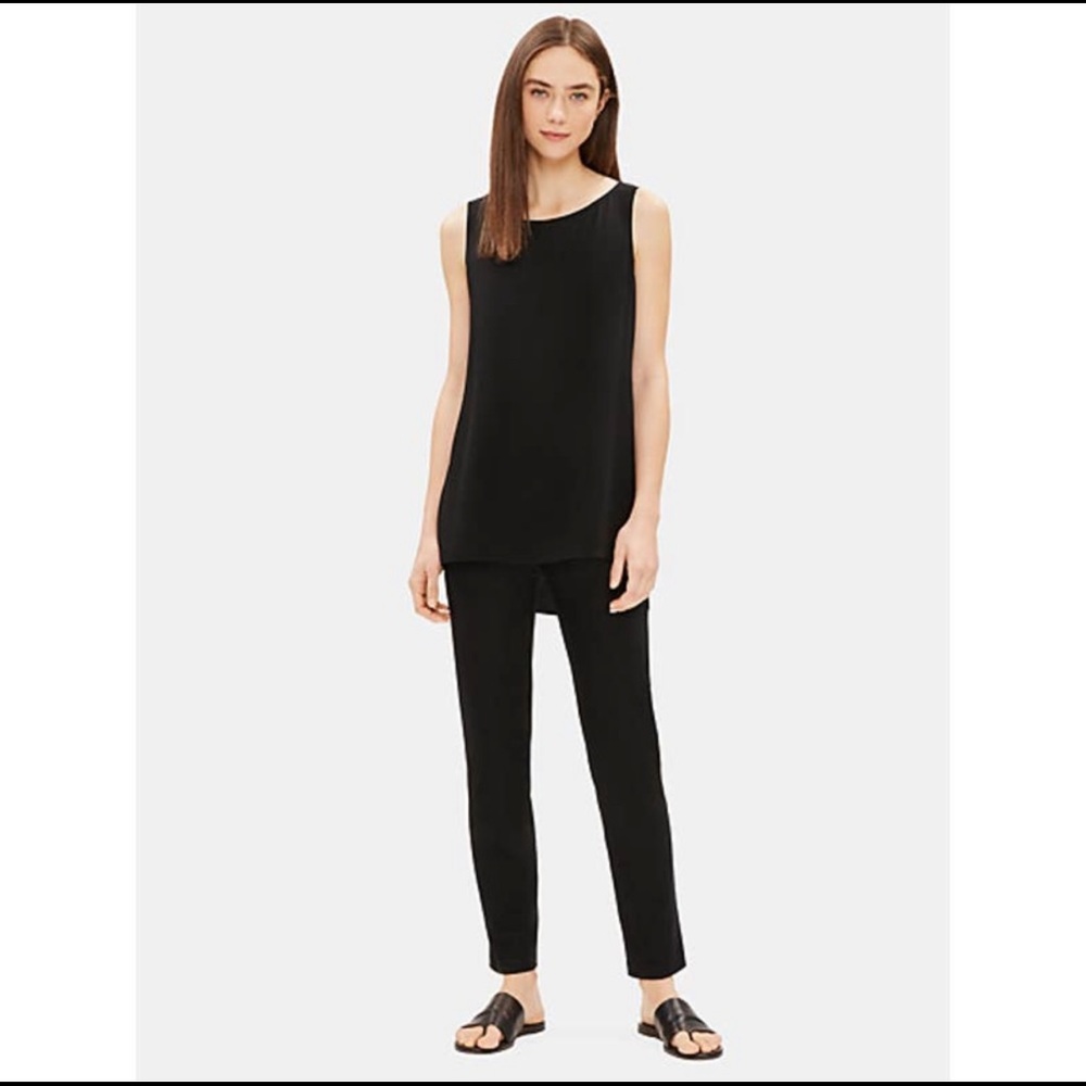 NEW Eileen Fisher Washable Stretch Crepe Ankle Pant